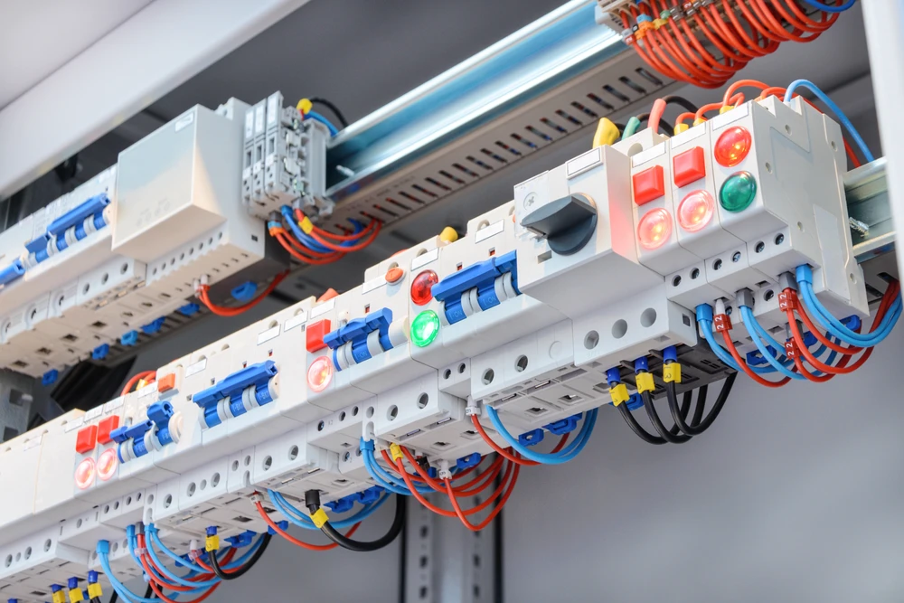 Intérieur industriel avec installation électrique moderne